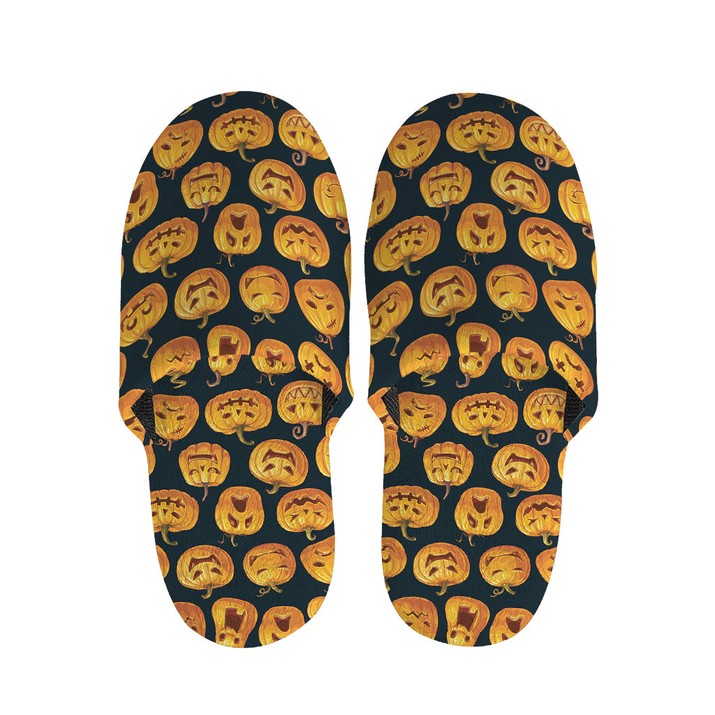Halloween Pumpkin Jack-O'-Lantern Print Slippers