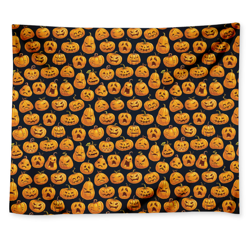Halloween Pumpkin Jack-O'-Lantern Print Tapestry