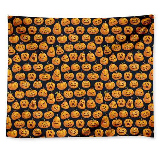 Halloween Pumpkin Jack-O'-Lantern Print Tapestry
