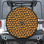 Halloween Pumpkin Jack-O'-Lantern Print Tire Cover With Camera Hole