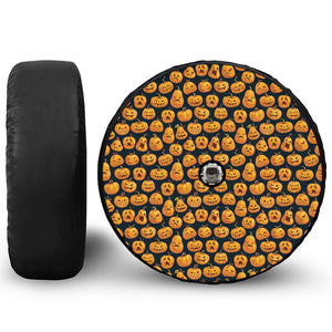 Halloween Pumpkin Jack-O'-Lantern Print Tire Cover With Camera Hole