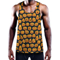 Halloween Pumpkin Jack-O'-Lantern Print Men's Workout Tank Top