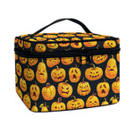 Halloween Pumpkin Jack-O'-Lantern Print Travel Makeup Bag