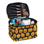 Halloween Pumpkin Jack-O'-Lantern Print Travel Makeup Bag
