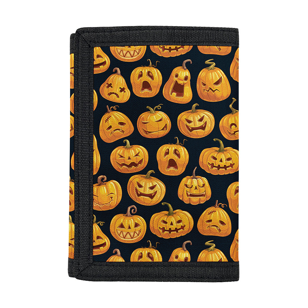 Halloween Pumpkin Jack-O'-Lantern Print Trifold Wallet
