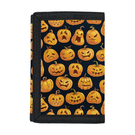Halloween Pumpkin Jack-O'-Lantern Print Trifold Wallet