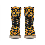 Halloween Pumpkin Jack-O'-Lantern Print Winter Boots