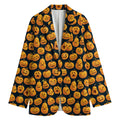 Halloween Pumpkin Jack-O'-Lantern Print Women's Blazer