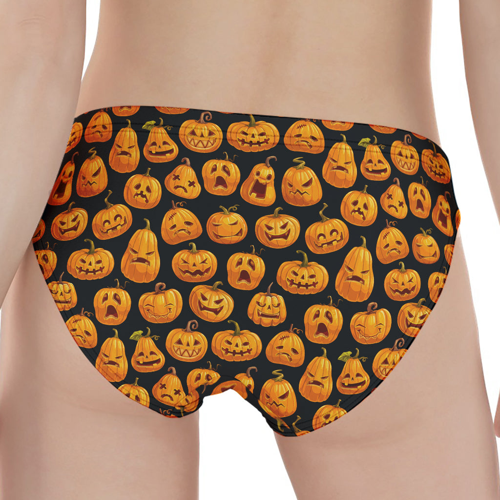 Halloween Pumpkin Jack-O'-Lantern Print Women's Panties