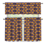 Halloween Pumpkin Pattern Print 3 Piece Kitchen Curtains