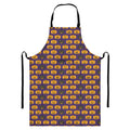 Halloween Pumpkin Pattern Print Bib Apron With Pocket