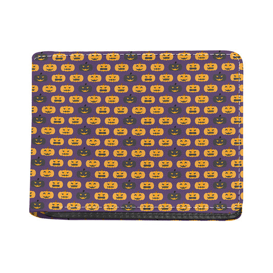 Halloween Pumpkin Pattern Print Bifold Wallet