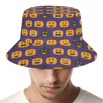 Halloween Pumpkin Pattern Print Bucket Hat