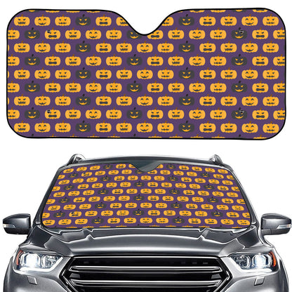 Halloween Pumpkin Pattern Print Car Windshield Sun Shade