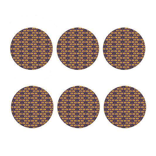 Halloween Pumpkin Pattern Print Coaster Set
