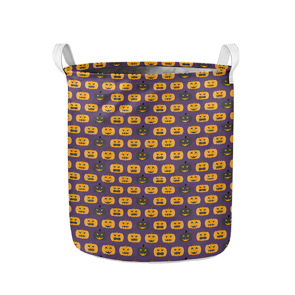 Halloween Pumpkin Pattern Print Collapsible Laundry Basket