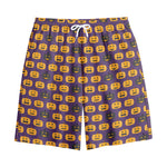 Halloween Pumpkin Pattern Print Cotton Shorts