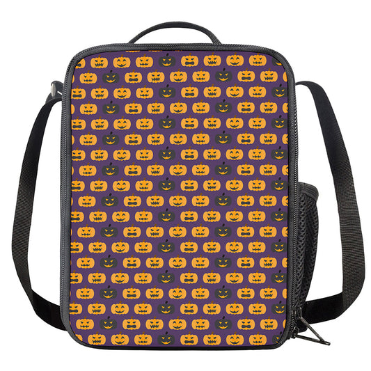 Halloween Pumpkin Pattern Print Crossbody Lunch Bag