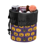 Halloween Pumpkin Pattern Print Drawstring Makeup Bag