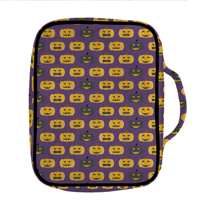 Halloween Pumpkin Pattern Print Front Pocket Bible Bag