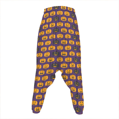 Halloween Pumpkin Pattern Print Hammer Pants