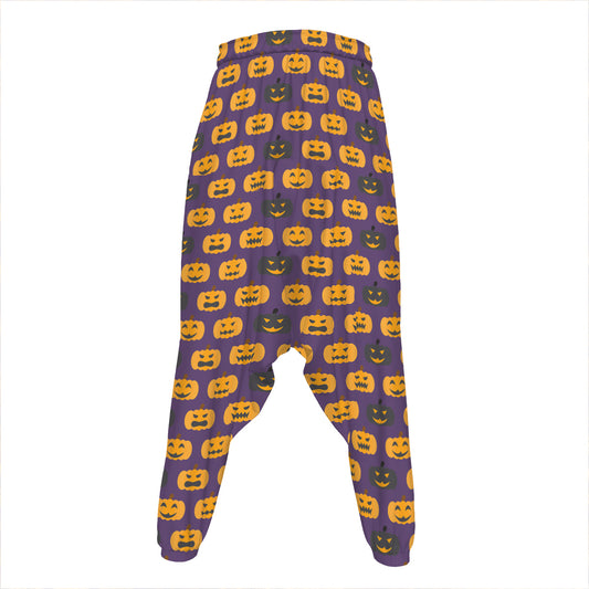 Halloween Pumpkin Pattern Print Hammer Pants