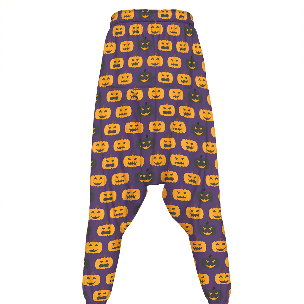 Halloween Pumpkin Pattern Print Hammer Pants