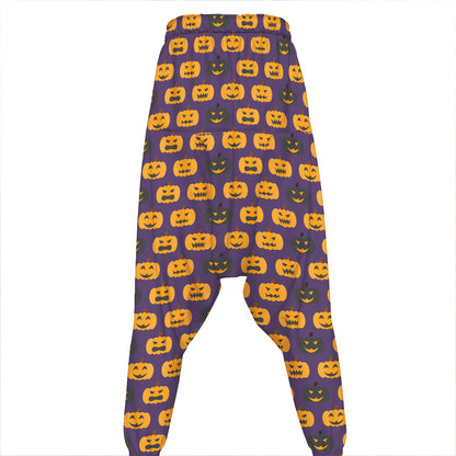 Halloween Pumpkin Pattern Print Hammer Pants