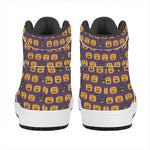Halloween Pumpkin Pattern Print High Top Leather Sneakers