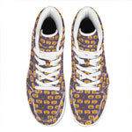 Halloween Pumpkin Pattern Print High Top Leather Sneakers