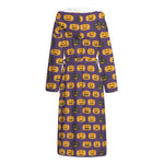 Halloween Pumpkin Pattern Print Hooded Bathrobe