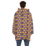 Halloween Pumpkin Pattern Print Hoodie Blanket