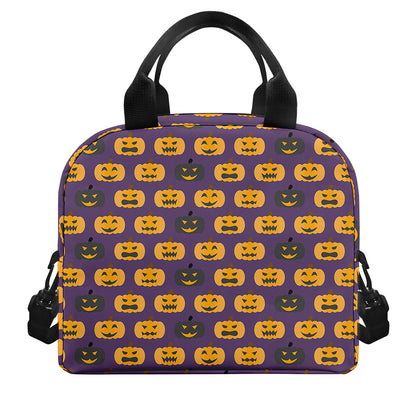 Halloween Pumpkin Pattern Print Insulated Lunch Bag