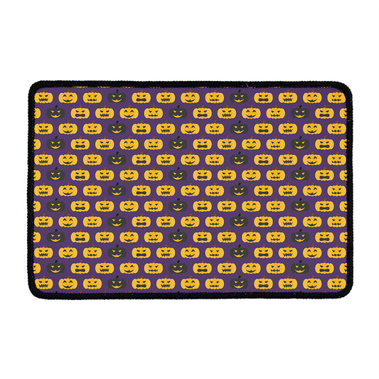 Halloween Pumpkin Pattern Print Kitchen Mat