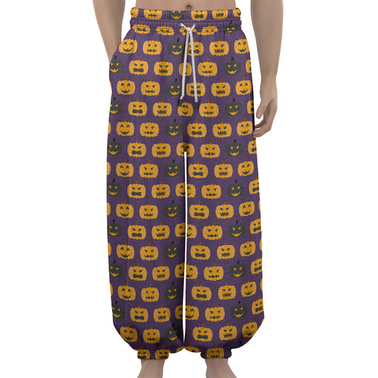 Halloween Pumpkin Pattern Print Lantern Pants