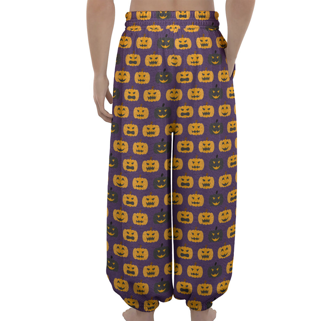 Halloween Pumpkin Pattern Print Lantern Pants