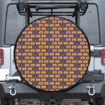 Halloween Pumpkin Pattern Print Leather Spare Tire Cover