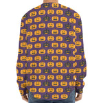 Halloween Pumpkin Pattern Print Long Sleeve Baseball Jersey