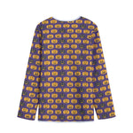 Halloween Pumpkin Pattern Print Long Sleeve Short Coat