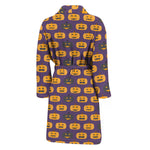 Halloween Pumpkin Pattern Print Men's Bathrobe