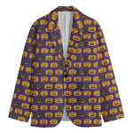 Halloween Pumpkin Pattern Print Men's Blazer