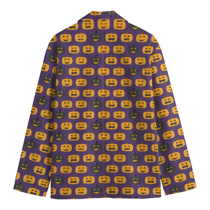 Halloween Pumpkin Pattern Print Men's Blazer