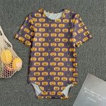 Halloween Pumpkin Pattern Print Men's Bodysuit