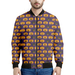 Halloween Pumpkin Pattern Print Men's Bomber Jacket