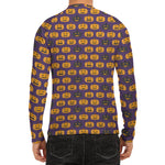 Halloween Pumpkin Pattern Print Men's Long Sleeve Rash Guard