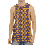 Halloween Pumpkin Pattern Print Men's Muscle Tank Top