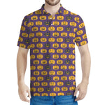Halloween Pumpkin Pattern Print Men's Polo Shirt