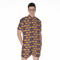 Halloween Pumpkin Pattern Print Men's Romper