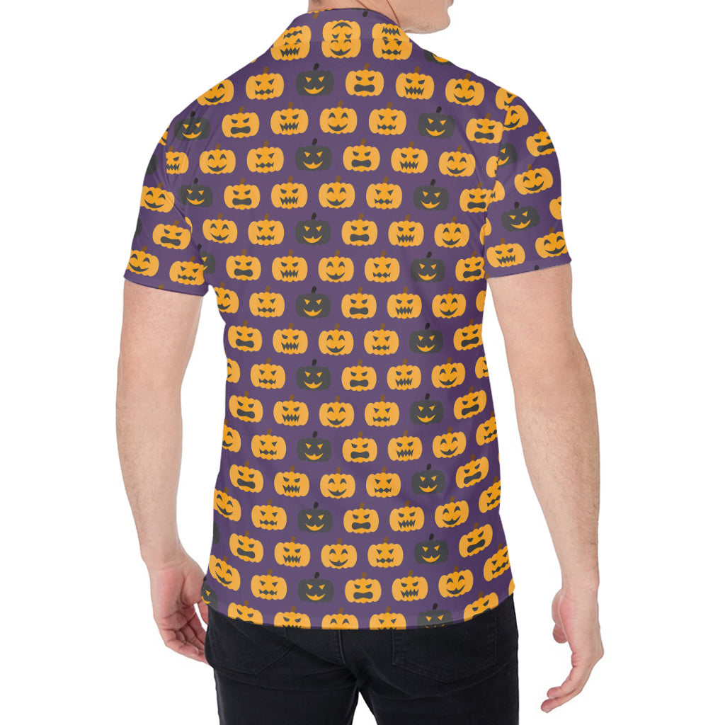 Halloween Pumpkin Pattern Print Men's Shirt