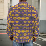Halloween Pumpkin Pattern Print Men's Shirt Jacket